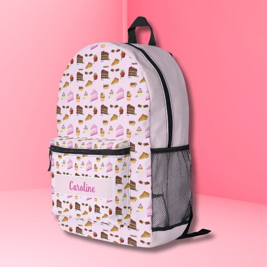 水の色おいしいデザートベーカリーペストリー名 プリントバックパック