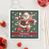 水の色おもしろいサンタクロースのクリスマスナプキンス (インサイチュ)