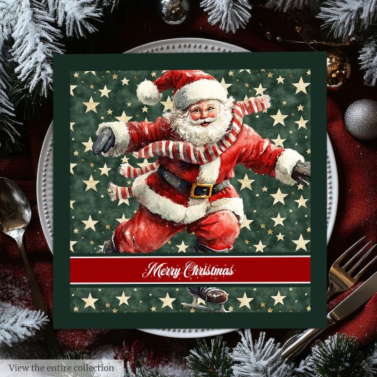 水の色おもしろいサンタクロースのクリスマスナプキンス