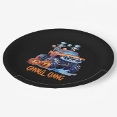 水の色おもしろいスケルトンGhoul集団ハロウィーン ペーパープレート (アングル)