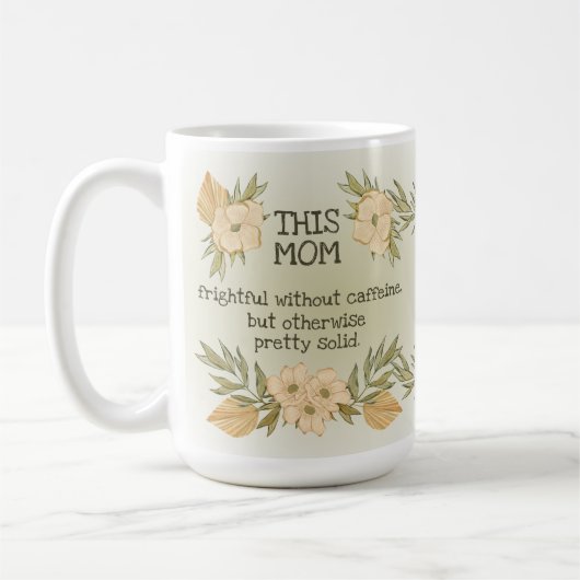 水の色おもしろいフローラ皮肉なフレーズ母ママ大 コーヒーマグカップ (左)