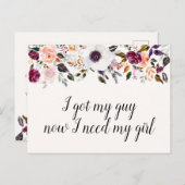 水の色おもしろいフローラ花嫁プロポーザルのカード ポストカード (正面/裏面)