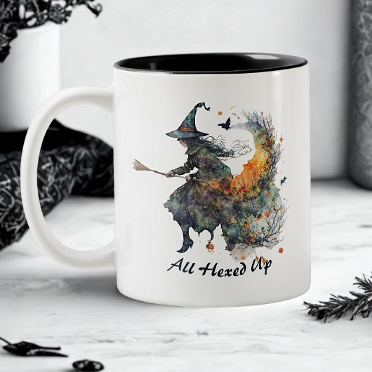 水の色おもしろい不気味な魔女ブルムハロウィーン ツートーンマグカップ
