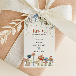 水の色お洒落キノコ赤ちゃんシャワーのお気に入り ギフトタグ