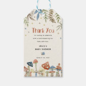 水の色お洒落キノコ赤ちゃんシャワーのお気に入り ギフトタグ (正面)