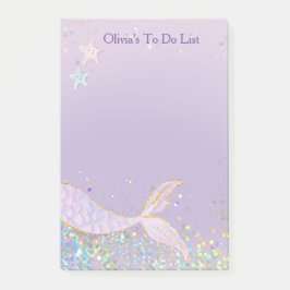 水の色お洒落グリッターマーメイドテール ポストイット