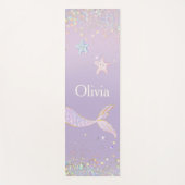 水の色お洒落グリッターマーメイドテール ヨガマット (正面)