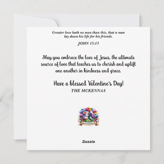 水の色お洒落ハートバレンタインマウス シーズンカード (裏面)