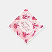 水の色お洒落ピンクのドラゴンベビーシャワー スタンダードカクテルナプキン (角)