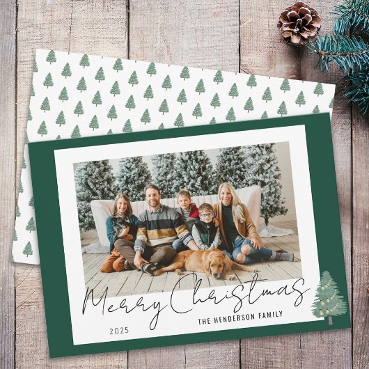 水の色お洒落フェスティバルツリーのクリスマスフォト シーズンカード