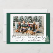 水の色お洒落フェスティバルツリーのクリスマスフォト シーズンカード (正面)