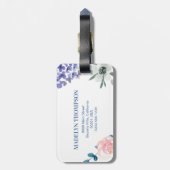 水の色お洒落フローラのカスタマイズ可能な名前 ラゲッジタグ (裏面縦)
