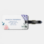 水の色お洒落フローラのカスタマイズ可能な名前 ラゲッジタグ (裏面横)