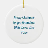 水の色お洒落ヴィンテージマッシュルームのクリスマス セラミックオーナメント (裏面)