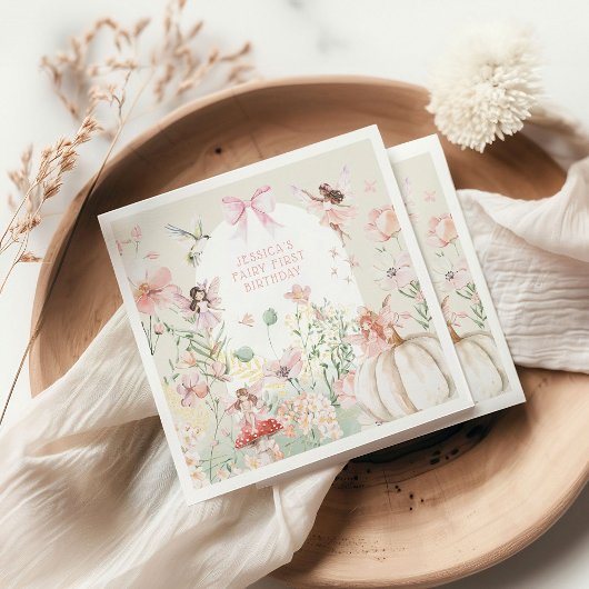 水の色お洒落妖精1日の誕生日 スタンダードカクテルナプキン