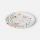 水の色お洒落妖精1日の誕生日 ペーパープレート (アングル)