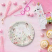 水の色お洒落妖精1日の誕生日 ペーパープレート (パーティー)