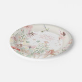 水の色お洒落妖精1日の誕生日 ペーパープレート (アングル)