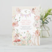 水の色お洒落妖精1日の誕生日 招待状 (スタンド正面)