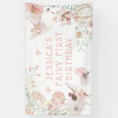 水の色お洒落妖精1日の誕生日 横断幕 (縦)