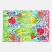 水の色お洒落花キッチンタオル キッチンタオル (横)