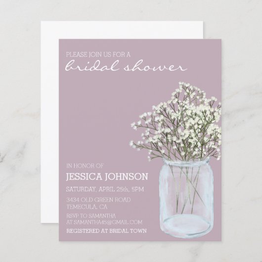 水の色お洒落赤ちゃんの息のブライダル予算 (正面/裏面)