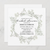 水の色お洒落赤ちゃんの息リースブライダル 招待状 (正面/裏面)