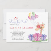 水の色お洒落郵便箱ベビーシャワーbyメール 招待状 (正面)