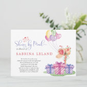 水の色お洒落郵便箱ベビーシャワーbyメール 招待状 (スタンド正面)