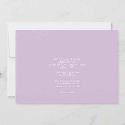 水の色お洒落郵便箱ベビーシャワーbyメール 招待状 (裏面)