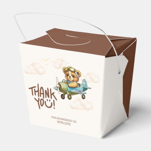 水の色お洒落飛行機テディベアありがとう フェイバーボックス (裏面サイド)