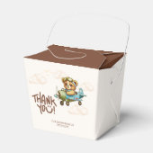 水の色お洒落飛行機テディベアありがとう フェイバーボックス (正面サイド)