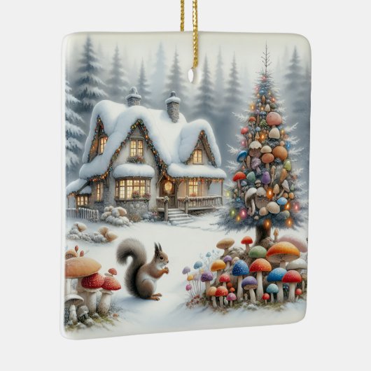 水の色お洒落魔法のおとぎ話クリスマス セラミックオーナメント (右)