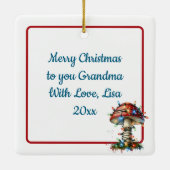 水の色お洒落魔法のおとぎ話クリスマス セラミックオーナメント (裏面)