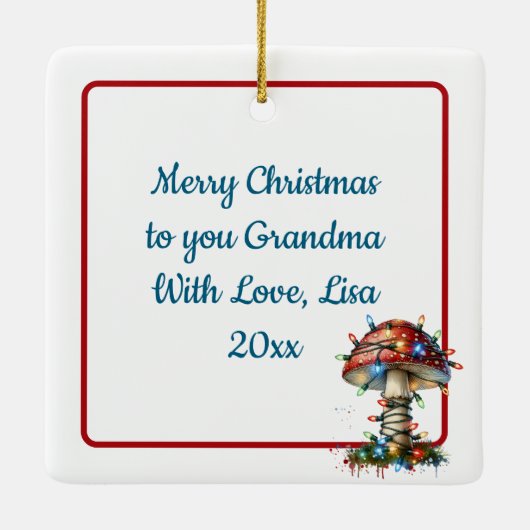 水の色お洒落魔法のおとぎ話クリスマス セラミックオーナメント (裏面)