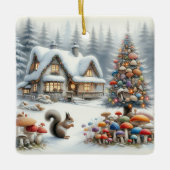 水の色お洒落魔法のおとぎ話クリスマス セラミックオーナメント (正面)