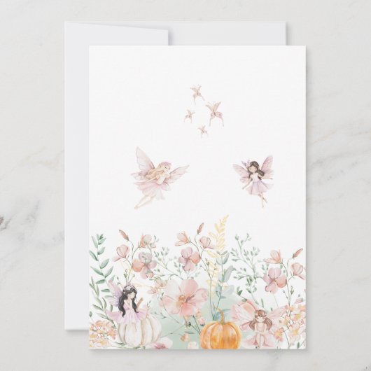 水の色お洒落魔法の妖精ガールズ誕生日 招待状 (裏面)