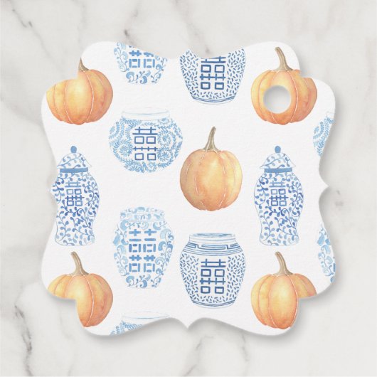 水の色かぼちゃしょうがジャッジ秋の赤ちゃんシャワー フェイバータグ (裏面)