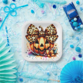 水の色かぼちゃと弓 ペーパープレート (パーティー)