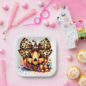 水の色かぼちゃと弓 ペーパープレート (パーティー)