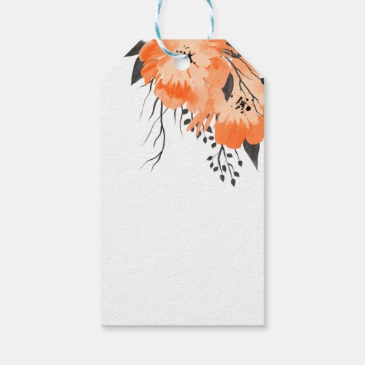 水の色かぼちゃと花模様赤ちゃんシャワーの好意 ギフトタグ (裏面)