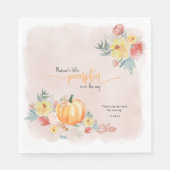 水の色かぼちゃの女の子の赤ちゃんシャワー スタンダードランチョンナプキン (正面)
