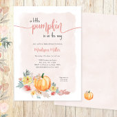 水の色かぼちゃの女の子の赤ちゃんシャワー 招待状