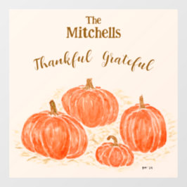 水の色かぼちゃの彫刻パーソナライズ名 ウィンドウサイン