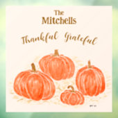 水の色かぼちゃの彫刻パーソナライズ名 ウィンドウサイン (シート3)