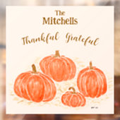 水の色かぼちゃの彫刻パーソナライズ名 ウィンドウサイン (シート2)