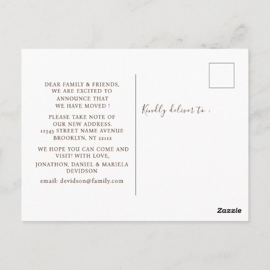 水の色かぼちゃの新しいホームの移動発表 ポストカード (裏面)