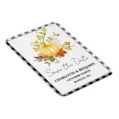 水の色かぼちゃの秋の結婚式日付を保存 マグネット (右側)