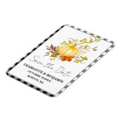 水の色かぼちゃの秋の結婚式日付を保存 マグネット (左側)