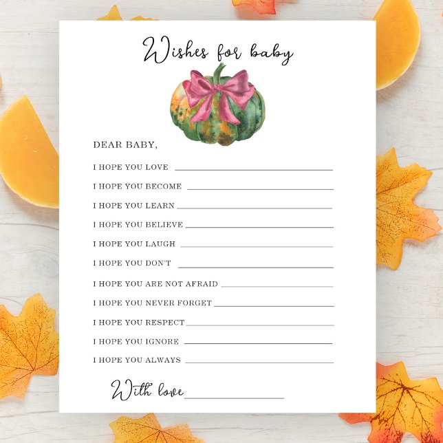 水の色かぼちゃの赤ちゃんシャワー – ベビーの願い (クリエイターアップロード済み)